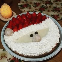 Torta temática de Natal com morangos